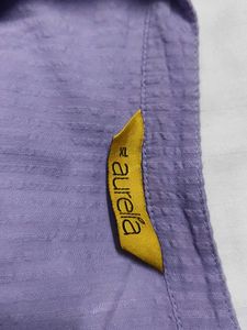 Aurelia Purple Striped Cotton Mix Kurta