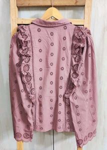 Cute Tan colour Eyelet Shirt size-38
