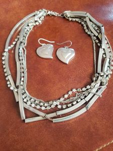 Silver Tone Necklace Set