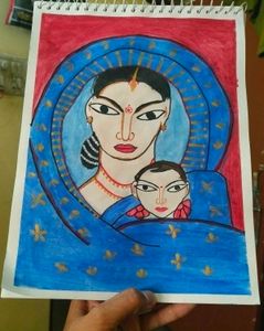 Madhubani Mother Daughter Painting 🎨