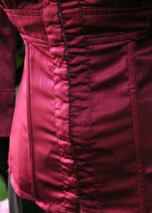 Burgundy Satin Corset Blouse