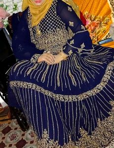 Elegant Navy Blue Embroidered Dress