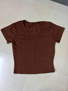 Plain V Neck Top