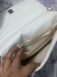 Quilted White Top Handle Bag