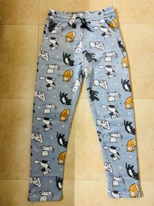 Cute Cat Print woolen lower