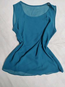 Teal Sheer Top