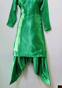 Green Satin Suit Salwar