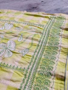 Green Embroidered Kurta set with dupatta and salwa