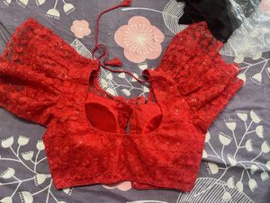 red frill stylish blouse