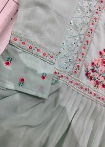 Elegant Embroidered Anarkali Suit Set