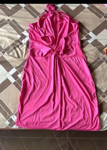 Pink Halter Mini Dress