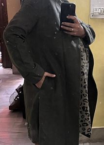 Olive Overlap Over Coat