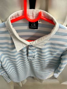 Striped Long Sleeve Polo Shirt