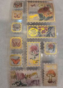 Vintage Stamp Stickers Sheet