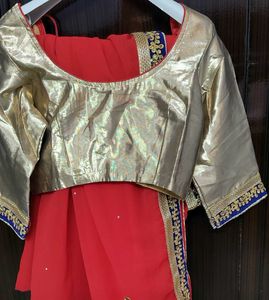 Red and Gold Embroidered Lehenga