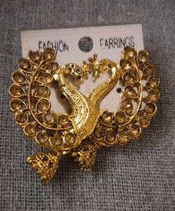Golden Peacock Earrings