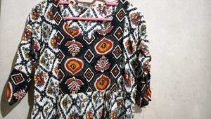 Patterned Anarkali Top