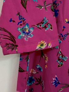 New Pink Floral Print Dress