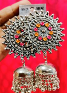 Beautiful Pink 🩷 And Yellow 💛 Jhumkas