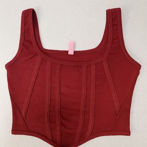 Ribbed Corset Tank Top Size S Ausk + Freebie