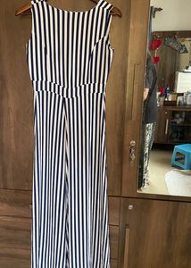 White And Blue Strips Long Shrug