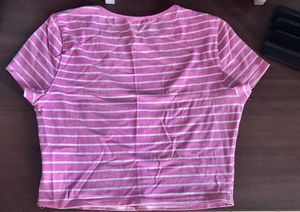 Pink Striped Shein Tee