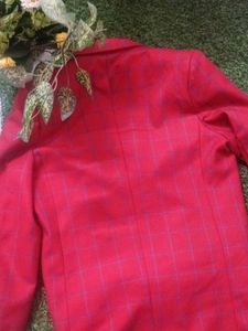 Red checkered party wear blazer