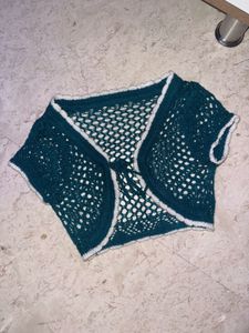 NEWME - Teal Crochet Bolero Cardigan 💚🌴🥑🐢🥝🧤
