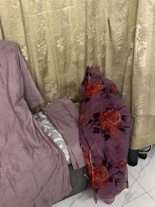 Lavender Floral Pant Kameez