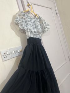 White black Western Dress