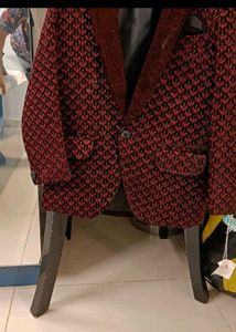 Green Floral Jacquard Blazer