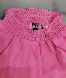 ⚡ Hot Pink Butterfly Sheer Sleeve Top!!💕