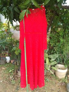 Red Lace Maxi Dress
