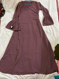 Elegant Mauve Abaya Dress