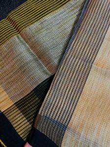 Yellow-Black Kotha Saree