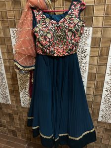 Elegant Blue Embroidered Lehenga