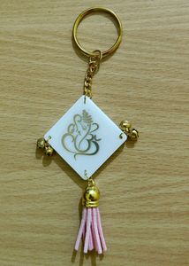 Ganesha Keychain _White