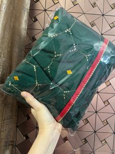 Green Sangria Suit Set With  heavy Dupatta