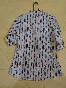 Surfboard Print Tunic Top