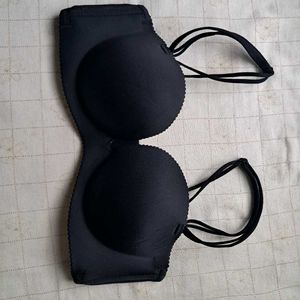 Black Push-Up Bra with Detachable Straps
