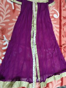 PURPLE 🟣 FRONT CUT LEHENGA + LONG KURTI