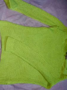 Neon Green Knit Pullover Sweater