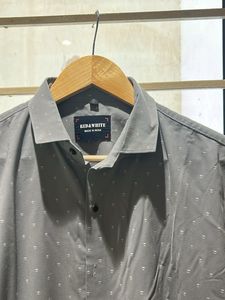 Gray Polka Dot Short Sleeve Shirt