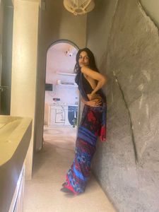(Can Bargain)Backless Top And A Saree Combo
