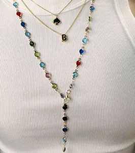 Y2k Multicolored Crystal Necklace