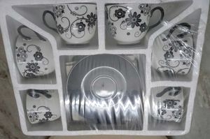 Combination Of Black & White Cup And Saucer Set