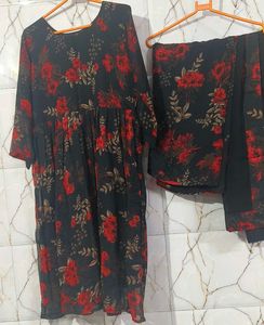 Floral Print Kurta &amp; Pant Set