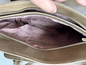 Soft Leather Stylish Handbag - Olive &amp; Gold