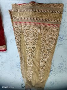 Golden Pink Red Lehenga