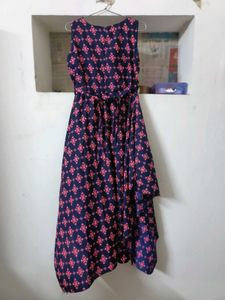 Asymmetrical Hem Print Dress